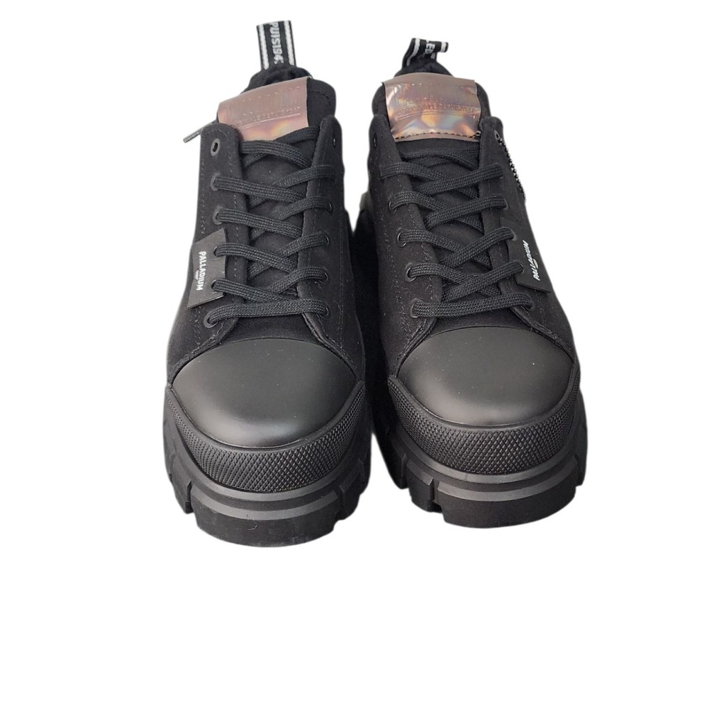 Palladium Women Black Canvas Chunky Platform Lug Sole Sneakers